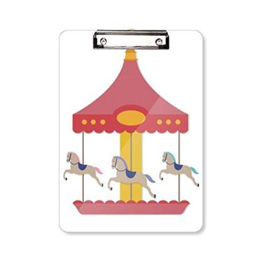 Imagem de Carrossel colorido padrão de parque de museu prancheta pasta bloco de escrita placa de apoio A4