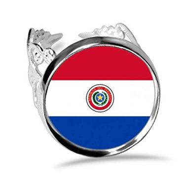 Imagem de DIYthinker Anel de noivado ajustável com bandeira nacional da América do Sul do Paraguai