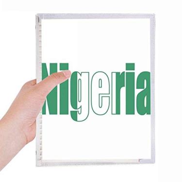 Imagem de Caderno com nome da bandeira da Nigéria, folhas soltas, diário recarregável, papelaria
