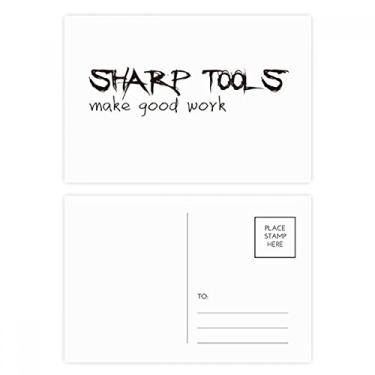Imagem de Ferramentas de citação Make Good Work Conjunto de cartões postais de aniversário Cartão de agradecimento