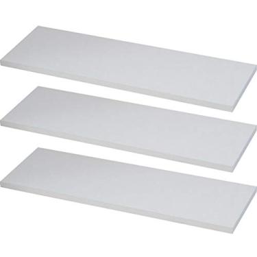 Imagem de Kit 3 Prateleiras 30x20 MDF Branco com Suporte Flutuante Invisível