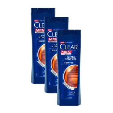 Imagem de Shampoo Clear Men Queda Control 400ml | Kit com três unidades