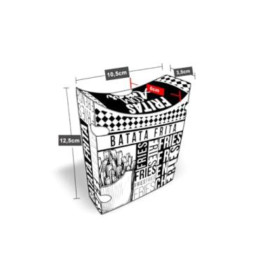 Imagem de Embalagem para Delivery Batata Frita Hamburgueria Ifood - Caixa para Batata Frita fechada com Respiros - 50un