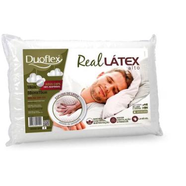 Imagem de Kit 2 Travesseiros Real Látex Alto 50X70x16 Duoflex