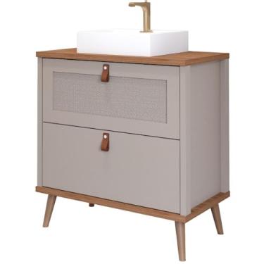 Imagem de Gabinete Banheiro em Mdf com Cuba 60cm Mgm Veneto Cinza