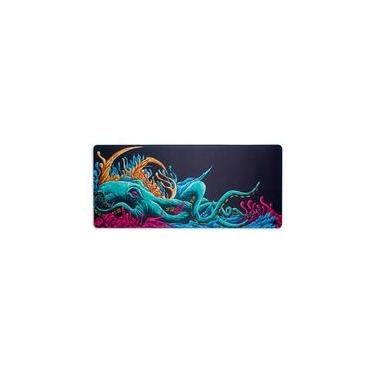 Imagem de Mousepad Dazz Hybrid Daskmat Octopus, Extra Grande 900x400mm, Borda Costurada, Preto Estampado - 62000141