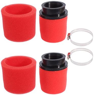 Imagem de LIYYDS 2 peças 44 mm 45 mm 1,7 polegadas vermelho dupla espuma pod desempenho filtro limpador para 50cc-90cc 110cc 125cc 140cc 150cc 200cc 250cc GY6 motocicleta ATV Scooter Quad Go Kart Moped Pit Dirt