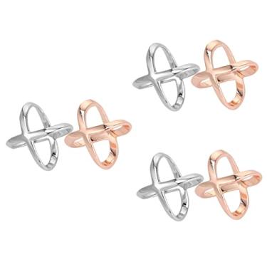 Imagem de TENDYCOCO 4 peças de botões atados moda feminina cachecóis anéis de pérola para mulheres cachecol vestido anel nó de canto, Dourado, prata, 3 peças, 3x3x3cmx3pcs