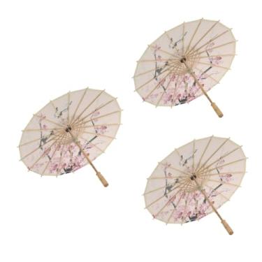 Imagem de Homoyoyo 3 Pecas Guarda-chuva De Estilo Chinês Decoração De Mesa De Jantar Sombrinhas De Casamento Floral Estilo Chinês Decoração Japonesa De Madeira Senhorita Papel Oleado Área De Trabalho