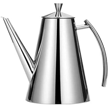 Imagem de Distribuidor de azeite preto fosco, gotejamento de aço inoxidável requintado sobre chaleira de café com bico longo e estreito, jarro de café pescoço de ganso para escritório doméstico -,450