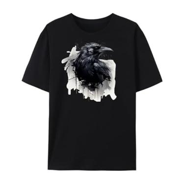 Imagem de Qingyee Camisetas Gothic Black Crow, Black Raven Camiseta com estampa Blackbird para homens e mulheres., Corvo preto, G