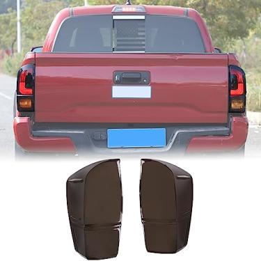 Imagem de Capa de lâmpada traseira de carro compatível com Toyota Tacoma 2016-2023 Capa de proteção de luz traseira biséis de lâmpada traseira reversa sombra sombra de lâmpada matizada capa de proteção de farol