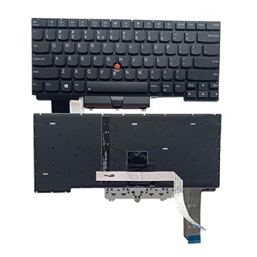 Imagem de Teclado de substituição para laptop US Layout com retroiluminação com ponteiro para Lenovo Thinkpad E14 R14 Gen 2 (20T6 20T7 20TA 20TB)