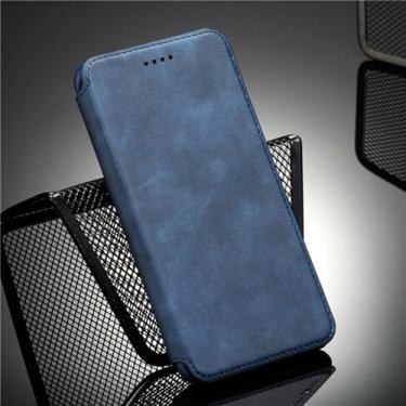 Imagem de Capa de couro flip para Samsung Galaxy S23 Ultra S22 S21 FE S20 S10 S9 S8 Plus S7 Note 20 Capa de cartão carteira, azul, para Samsung S20 FE 4G 5G