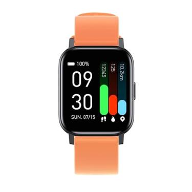 Imagem de SZAMBIT Relógio inteligente com tela de toque completa Relógio esportivo com temperatura corporal Relógio inteligente IP68 à prova d'água presentes (Laranja)