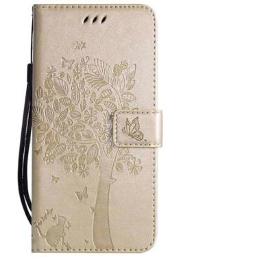 Imagem de Capinha para samsung galaxy a11 a21s a31 a41 a51 a71 a14 a24 a34 a54 5g flip couro do plutônio capa de telefone, g2, ouro, para samsung a21s