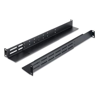 Imagem de RIVECO Trilhos de rack de servidor 1U para gabinete de rede, montagem horizontal ajustável em rack para equipamentos e dispositivos de áudio de 48 cm, profundidade de 50 a 81 cm, carga resistente de