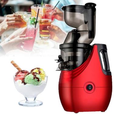 Imagem de Espremedor Lento Vertical Compacto, Máquina Espremedor Prensa A Frio Mastigante-150w Com Função Reversa, Separação Suco Resíduos, Fácil Limpar, Alto Rendimento Suco/Frutas/Sorvete,Red