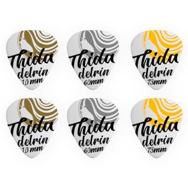 Imagem de Pack 6 Palhetas Variadas Thida Delrin 1.0mm 0.60mm 0.73mm