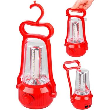 Imagem de Lampião Com LED Portátil Retrô Dimmer Ajustável Bivolt Recarregavel e Carrega Solar Para Acampamento Barracas Camping 8w