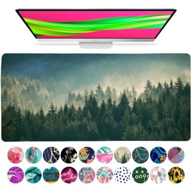 Imagem de French KOKO Almofada de mesa grande, essencial para escritório doméstico da natureza da floresta, GG para teclado e mouse