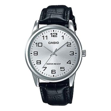 Imagem de Relógio Masculino Casio Mtp-V001L 7Budf Prata Couro Preto