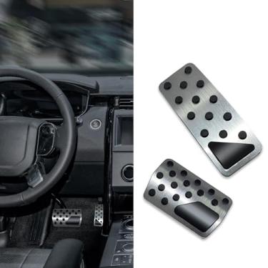 Imagem de Kutyun Capas de pedal de acelerador a gás e freio, sem perfuração, kit de substituição de capa de pedal de liga de alumínio antiderrapante, acessórios universais para carro para transmissão