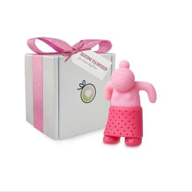 Imagem de Lindo infusor de chá para menina, reutilizável, com folhas soltas para caneca ou xícara, ideia de presente engraçada para mulheres ou amantes de chá para momentos de chá mais agradáveis, rosa