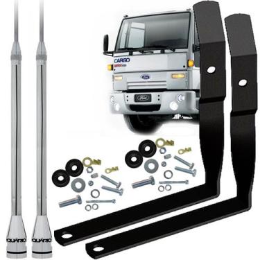 Imagem de Antena Móvel Px 2,70 metros Alongador Inox 60cm Suporte Dianteiro Ford