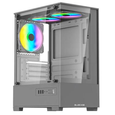 Imagem de Gabinete Gamer Bg-055 Hit Pro 3x Fan Rainbow Vidro Cinza - BLUECASE