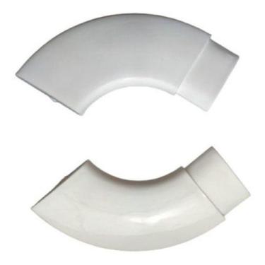 Imagem de Curva Chata De Nylon Para Corrimão Parede Alumínio 1 Par - GÊNESIS FER