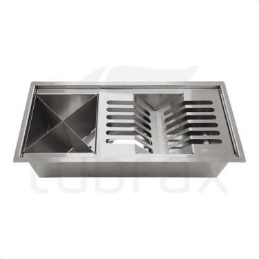Imagem de Calha Canal Organizador Gourmet Úmida Escorredor Inox Tubrax
