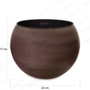 Imagem de Vaso de Vidro Aquario Tailandia Espelhado Chocolate 22x17 - Tem Flores