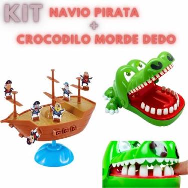 Imagem de Brinquedo Jogos Infantil 2 Jogos Crocodilo e Navio Pirata Infantil - Z