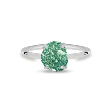 Imagem de Aliança Quartzo Verde - Cristal Natural, Prata 925