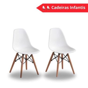 Imagem de Conjunto Com 2 Cadeiras Eames Infantil Branca Empório Tiffany Base Em 