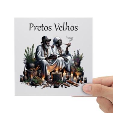 Imagem de Adesivo Preto Velho DTF UV Envernizado Prova D'água Sticker - Balaio d