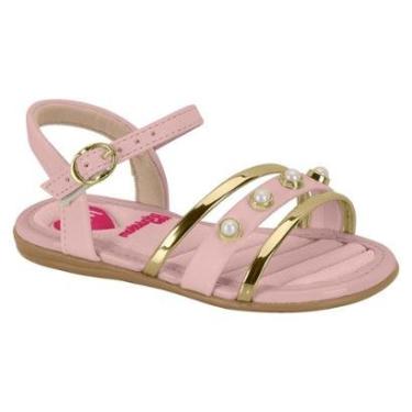 Imagem de Sandália Rasteirinha TIras Com Pérolas Infantil Menina Molekinha 2112.682-Feminino