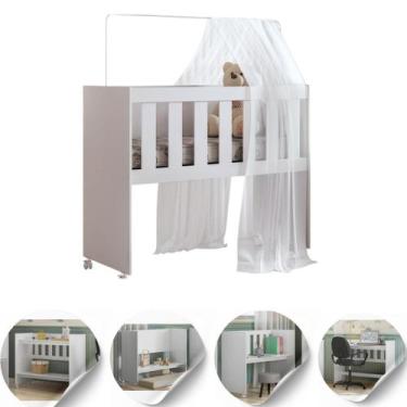 Imagem de Mini Berço Multifuncional 5 em 1 MDF Quarto Bebê Moderno - CASA E MOBI