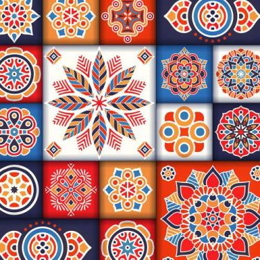 Imagem de Azulejo Para Cozinha Adesivo Mandala Indiana Namastê - Papel e Parede