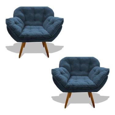 Imagem de Kit 02 Poltrona Miami Cadeira Pés Palitos Salão Escritorio Consultório