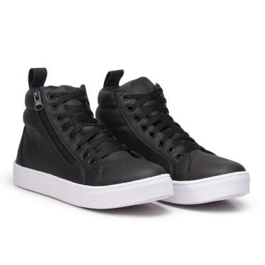 Imagem de Bota Feminina Preta Estilo Academia Com Solado De Borracha Anti-derrpa