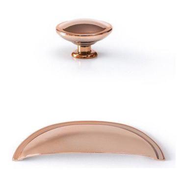 Imagem de Puxador Rose Gold Puxadores Concha Puxadores De Gaveta 14 Pç - Telis F