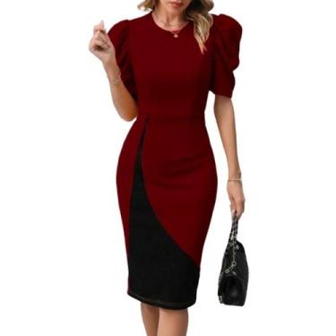 Imagem de Vestido Midi Mabel Moda Evangélica Feminina - MISS FLOWER, Vinho, M