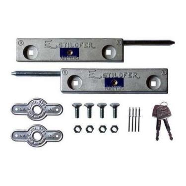 Imagem de Par Trava Lateral Aluminio Azul Porta De Aço Estilofer Al01 - ABCMAIOR