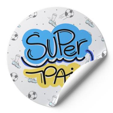 Imagem de 120 Etiquetas Auto Colante Adesivos Redondos Dias Dos Pais Super Pai F