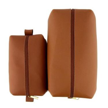 Imagem de Kit 2 Bolsas Nécessaires Unissex P e G Organizadora Porta Objetos Maqu