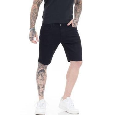 Imagem de Bermuda Masculina Jeans Mega Premium Black - Tempo Hábil, Preto, 42, M