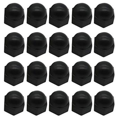 Imagem de 20 peças de capa de proteção de porca sextavada tampas de proteção de porca de cúpula tampas de proteção de porcas parafusos hexagonais M10 x 17 mm, preto