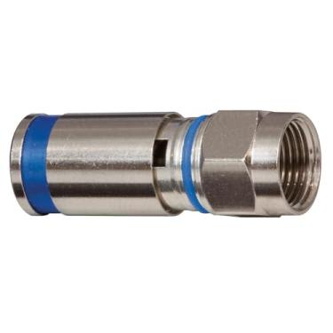 Imagem de Klein Tools Conector F de compressão à prova de intempéries VDV812-624 para cabo coaxial RG6, pacote com 50 unidades prata metálica
